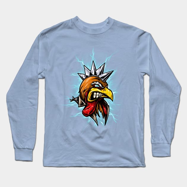 cyber punk rooster Long Sleeve T-Shirt by Vega Bayu